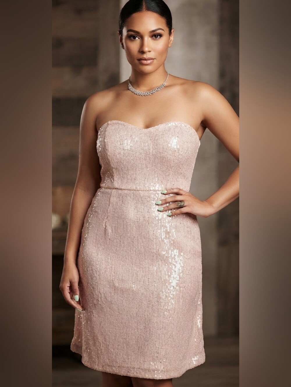 NWT French Connection Spicy Sequins Strapless Mini Dress Size 12